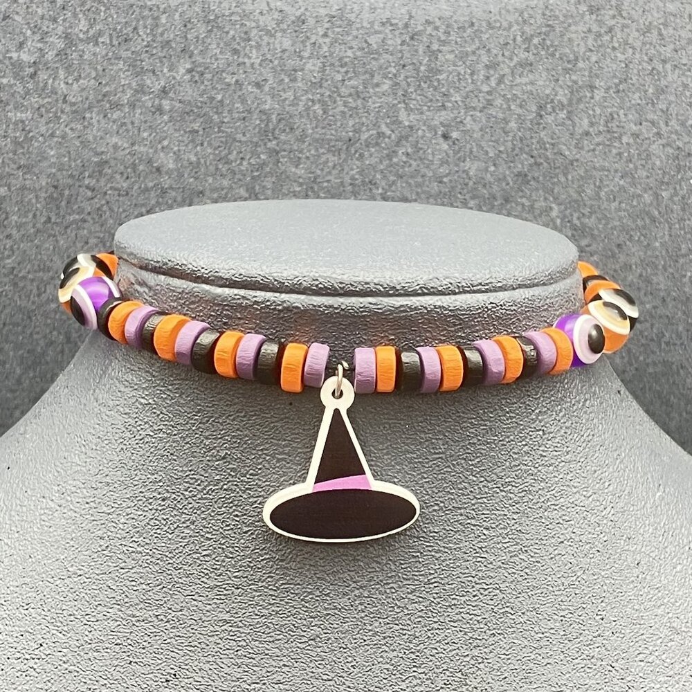 Halloween Bracelet Choker Necklace Anklet 10 In Witch Hat Eye Star Kids Womens